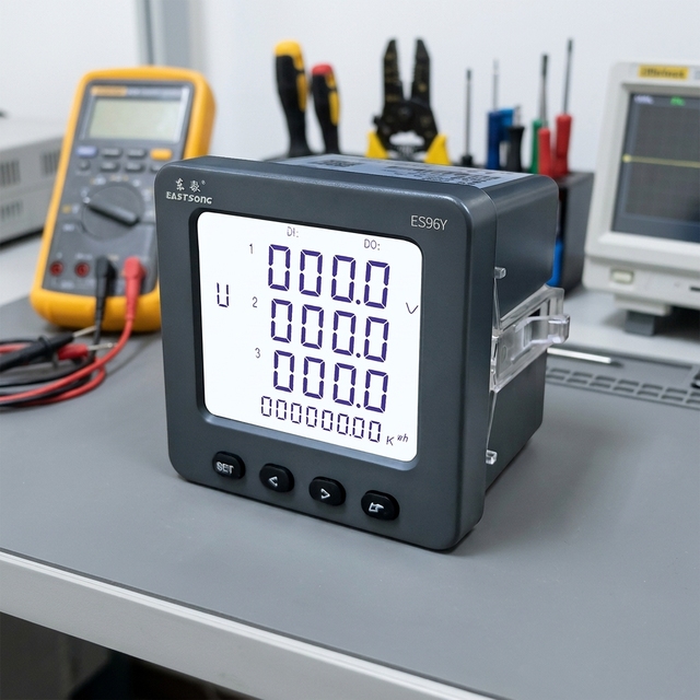 ES96Y/K3 Three Phase Smart Energy Meter Switchgear Panel RS485 Power Quality Analyzer LCD Display Digital Meter Class 0.5S