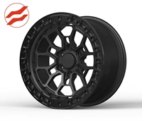 Liquidation Spéciale : 1 Jeu de Jantes Forgées Beadlock 18x9 6x139.7 ET0 CB77.8 Noir Semi-Mat pour Ram 1500 TRX 2023