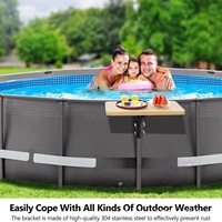 Tragbarer Holz-Getränkehalter & Tisch für den Poolbereich, Whirlpool-Tablett für den Außenbereich