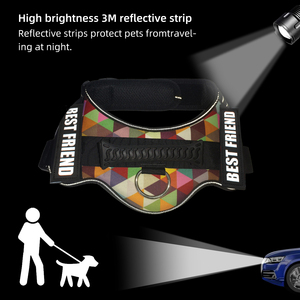 Imbracatura per animali domestici con Logo personalizzato di marca di colore riflettente in Nylon resistente con toppa con nome gilet senza imbracatura per cani - Product Image 6