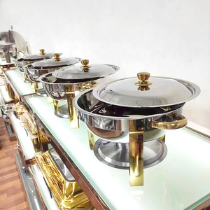 Phục vụ thép không gỉ Vòng hâm nóng Bộ chafing món ăn tự chọn bộ - Product Image 5