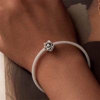 Youchuang gros bijoux de mode luxe bricolage charme en vrac vintage 925 argent sterling cubique zircone designer 3d fleurs breloques
