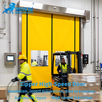 Puertas Enrollables Automáticas de PVC de Alta Velocidad para Almacenes y Talleres Interiores, Puertas con Cierre Impermeable Autorreparables