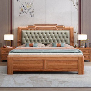 Meubles de chambre à coucher avec lit double - Lit double extra-large pour deux <span class=keywords><strong>personnes</strong></span>, lit double en bois avec tiroir pour rangement. - Product Image 4