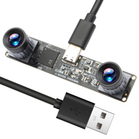Cámara USB con Obturador Global de 120FPS/60FPS, Módulo de Cámara Estéreo 3D Síncrona RGB, Mini Cámara Web Robótica con Lente Gran Angular UVC