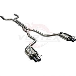 Système d'échappement Catback à soupapes en acier inoxydable Vortex pour Mercedes AMG W205 C63 C63S 4.0T avec sorties d'échappement quadruples chromées - Product Image 2