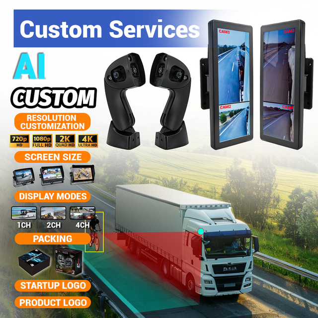 12.3Inch IPS Screen Blind Spot Monitoring System Prevent Accidents Commercial Vehicle Dual Camera System for European Market CE