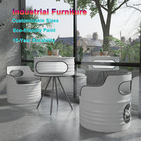 Ensemble de table et de chaises de salle à manger en métal industriel pour restaurant et hôtel, pour usage commercial dans le salon