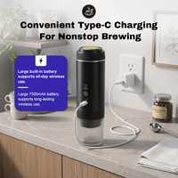 Mini Cafetera Espresso Portátil a Batería, Tipo-C USB, Pantalla LED, Cápsulas de Café, 20 Bares, Cafetera Automática para Uso en Hoteles