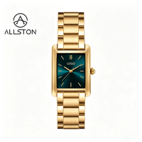 Montre carrée de luxe en alliage à bracelet en acier inoxydable pour femme, mouvement à quartz japonais, légère et vintage, vente en gros à prix réduit