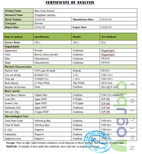 純粋な天然の青い蓮の花エキス粉末水溶性食品グレード100:1青い蓮のエキス粉末 - Product Image 5