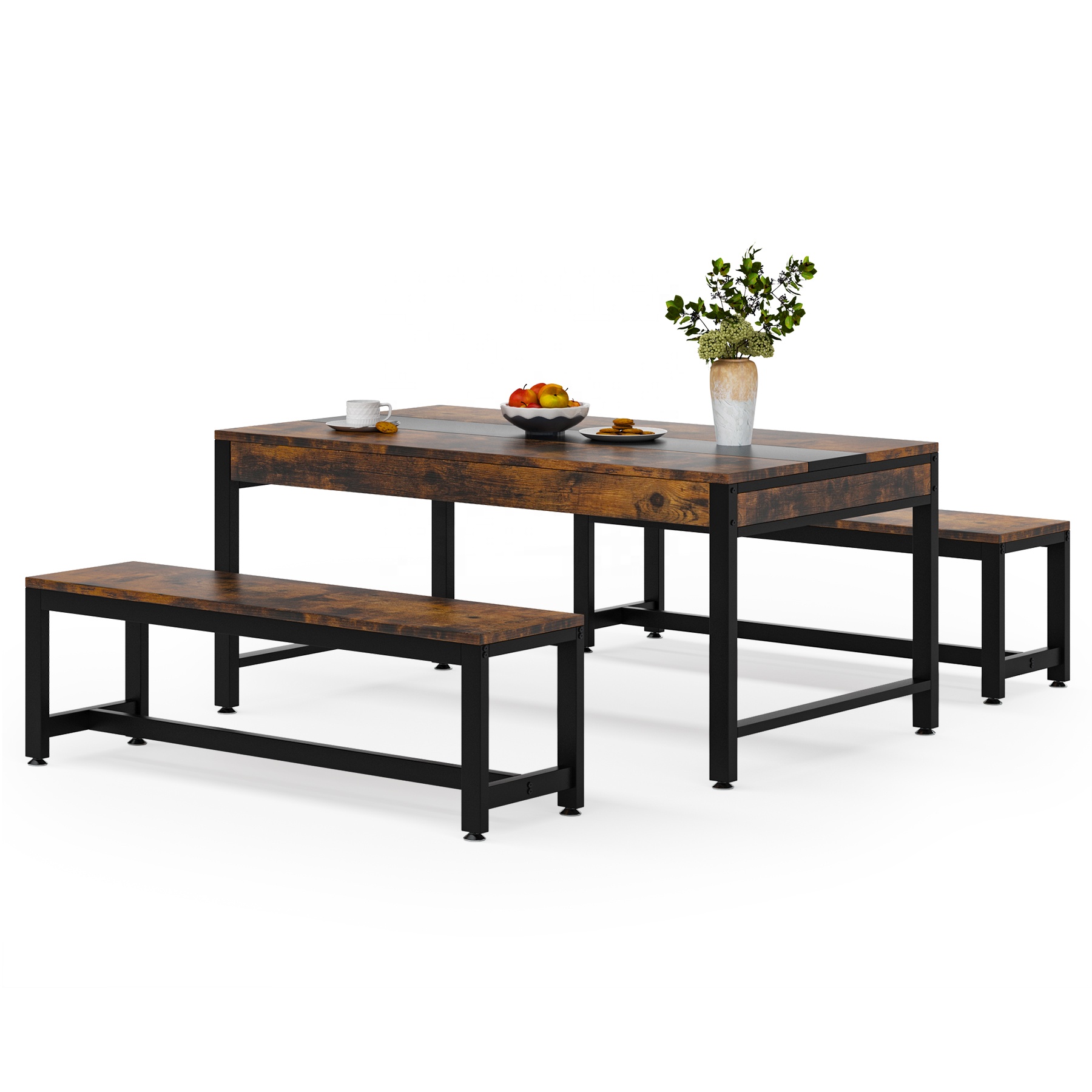 Tribesigns 63インチ木製ダイニングルーム家具セットファクトリー