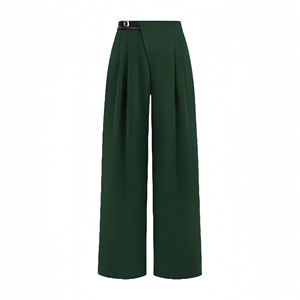 <span class=keywords><strong>Pantaloni</strong></span> Casual a gamba larga e tinta unita antirughe di alta qualità <span class=keywords><strong>pantaloni</strong></span> Casual da <span class=keywords><strong>donna</strong></span> <span class=keywords><strong>pantaloni</strong></span> semplici da ufficio da <span class=keywords><strong>donna</strong></span> - Product Image 4