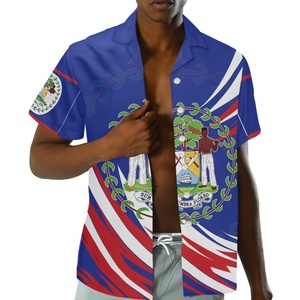 Factory <span class=keywords><strong>Outlet</strong></span> Precio bajo Impresión a pedido Diseño personalizado de Belice Verano Refrescante Playa Hawaiana Camisa suelta de gran tamaño para hombres - Product Image 1