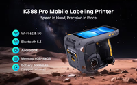 Imprimante thermique compacte K388 Pro avec écran Android 14.0 de 5,5 pouces, conception portable durable, fonctionnalités d'étiquetage et de codes-barres