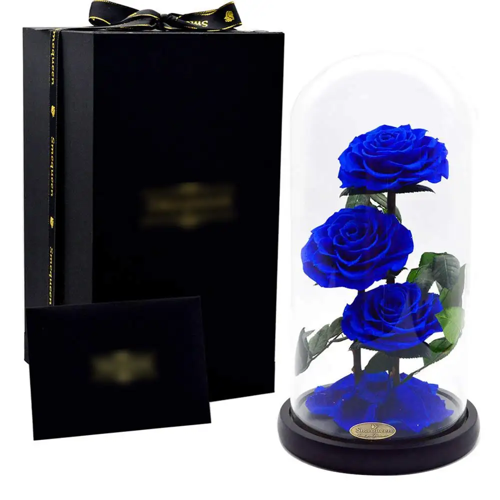 ValentineのDay Anniversary Birthday Preserved Rose Never Withered Roses Flowerで12.5 × 6 Glass Dome Gift