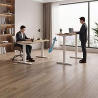 Table électrique réglable en hauteur avec cadre métallique moderne, table élévatrice électrique à double moteur personnalisée, bureau debout réglable moderne