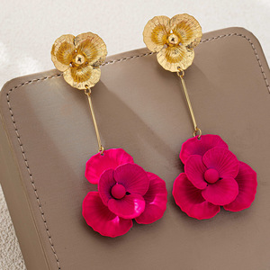Cross-border hot sale niche design high-grade tassel flower earrings suitable for ladies banquet party wearing earrings - Product Image 4