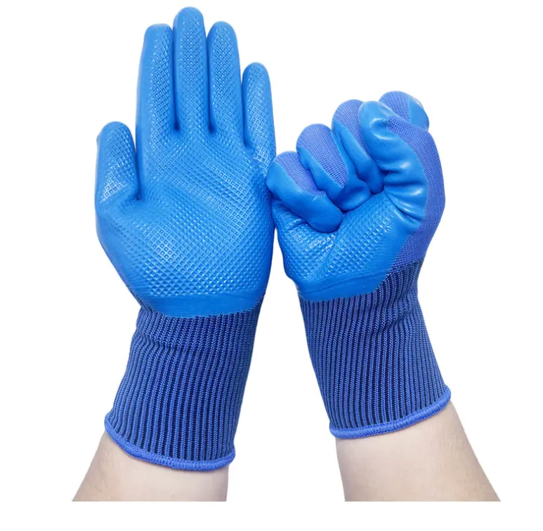 Pneu en caoutchouc antidérapant résistant respirant doux protection du travail femmes hommes oem conception pas cher gants de travail du fabricant