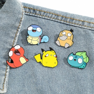 84 diseños lindo Anime japonés Logo sombrero hombres mujeres broche <span class=keywords><strong>dibujos</strong></span> <span class=keywords><strong>animados</strong></span> Pokemoned Pikachu Eevee Metal esmalte Collar broche pines - Product Image 4