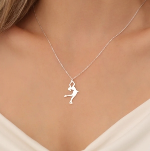 Collar de Patinaje Artístico Chapado en Oro de 18K, Collar Expresa Tu Pasión EN EL Hielo, Diseño de Retorno Layback, Joyería Artesanal de Patinaje sobre Hielo - Product Image 2