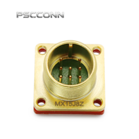 Konektor Bundar Hermetis Seri PSCCONN MX MX15K8T, Konektor Kedap Gas 8 Pin Baja Tahan Karat, Plug & Socket