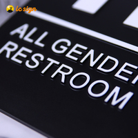 Plaque de porte de toilettes intérieure en plastique noir sur mesure pour tous les genres