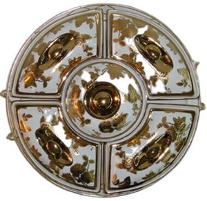 اندونيسيا 7 قطعة الذهب مطلي الخزف أطباق فاكهه - Product Image 1