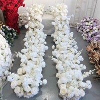 LUYI - Vente en gros de chemins de table artificiels en fleurs blanches pour mariage, chemins de table floraux pour allée, fausses fleurs pour décoration d'événements