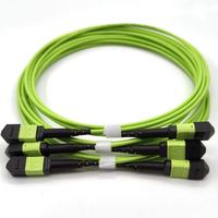 Cavalier à fibre optique MPO MPO-12 UPC à UPC (femelle) 12 fibres multimode OM5 50/125 LSZH cordon de raccordement à fibre optique vert