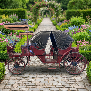 Véhicule électrique de tourisme de style européen, parfait pour les parcs d'attractions, calèche rouge, calèche tirée par des chevaux à vendre - Product Image 1