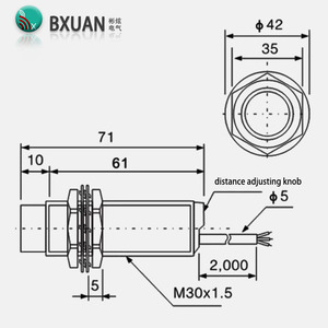 Sensor de Proximidad Capacitivo M30 de 10 mm, 15 mm, 20 mm con Salidas NPN y PNP NO NC, Capaz de Detectar Objetos Conductivos - Product Image 3