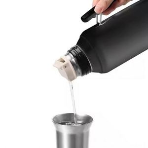 Thermos isotherme en acier inoxydable à double paroi de grande capacité portable de 1,2 L, avec poignée, pour le camping et les voyages - Product Image 2