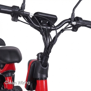 Vélo électrique pliable pour adultes, cadre en aluminium léger, moteur sans balais 500W, batterie au plomb-acide 48V, vitesse maximale >50 km/h, roue arrière - Product Image 4