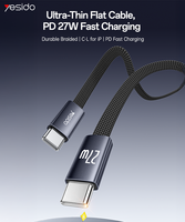 Câble de données tressé ultra-fin Yesido PD27W à charge rapide Type-C vers IP 1,2 m CA206P