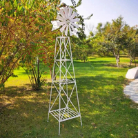 Moulin à vent de jardin en métal Oniya 210 cm, 360° °   Tour de moulin à vent rotative d'extérieur, décoration de pelouse et de jardin