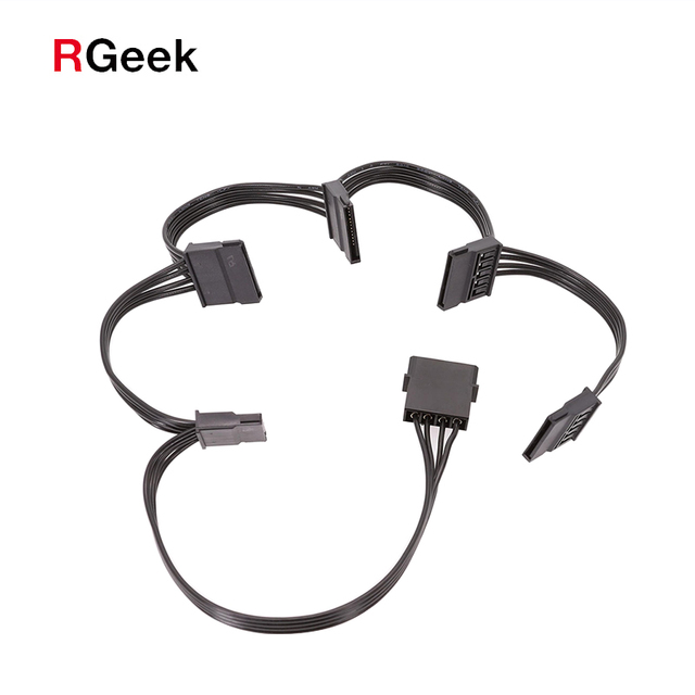 RGEEK 4pin IDE to 5 SATA Hard Disk SSD/ HDD Power Cable Adapter
