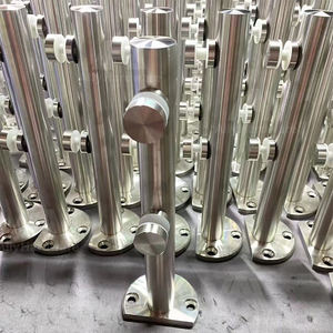 Colonne moderne en acier inoxydable avec miroir satiné et verre noir pour <span class=keywords><strong>piscine</strong></span>, <span class=keywords><strong>escalier</strong></span>, balcon, clôture, pince de fixation - Product Image 4