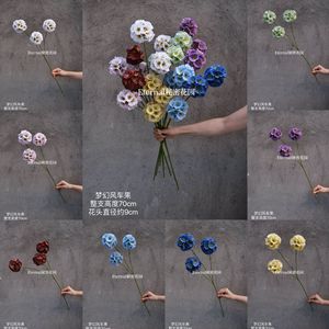 Hydrangea artificielle bleue en soie plastique, fleur de rêve pour décoration de mariage, décoration intérieure et accessoires extérieurs - Product Image 5