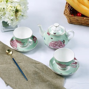 Uniquely Customizable Artisanal Ceramic Coffee Set Eye-Catching Design for Cozy Coffee Fine Bone China 5 Pcs <strong>Teaset</strong> - Product Image 1
