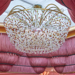 Tùy chỉnh phong cách hiện đại lớn mặt dây chuyền Đèn chùm theo yêu cầu sắt chiếu sáng cho hội trường lớn các sự kiện 3000K 4000K CCT sử dụng trong nhà - Product Image 4