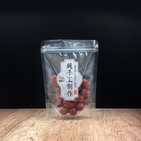 Sachet transparent refermable à fermeture éclair pour snacks et noix, emballage alimentaire en plastique transparent