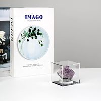 Boîte de présentation en acrylique transparente pour objets de collection, cristaux, fossiles, coraux - Rangement amovible pour comptoir, protection anti-poussière