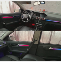 Kit de Luces LED Ambientales Interiores Premium Autowellus de 12V para W204 Clase C 2010-2014, Decorativas y Coloridas para Puertas y Tablero