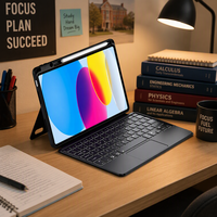 Compatible avec iPad 11e/10e génération, clavier sans fil magnétique détachable, étui de protection avec support pour stylet et pavé tactile