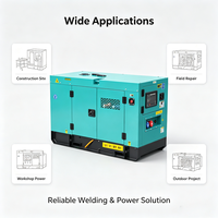 Générateur de soudage diesel 15 kW à 30 kW, soudeuse 350 A DC Arc, groupe électrogène triphasé avec ATS pour chantier de construction CE