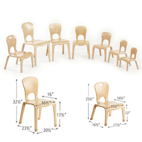 Ensembles de meubles en bois empilables Montessori pour enfants, chaises en bois pour la maternelle, la garderie, l'école maternelle, l'apprentissage précoce des enfants
