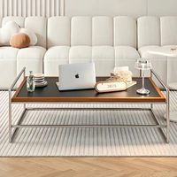 Table basse moderne en verre trempé avec cadre métallique, réversible, portable, réglable en hauteur, rotative, multifonctionnelle, écologique