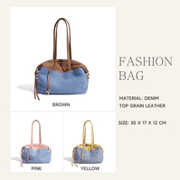 Sac à bandoulière en cuir véritable texturé de qualité supérieure pour femme, sac fourre-tout multi-positions aspect jean, sac à bandoulière décontracté, sac hobo, logo personnalisé
