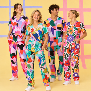 Divise Mediche di Alta Qualità con Stampe Animali Multicolore per Donne, Set di Uniformi Mediche, Camici <span class=keywords><strong>Medici</strong></span>, Uniformi da Infermiere per Laboratorio - Product Image 4